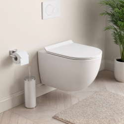 Ceramia PixL WC suspendu en céramique Tornado Quiet Flush, fixations invisibles + abattant Soft-Close, Blanc mat (CEPX010RTORPWM)