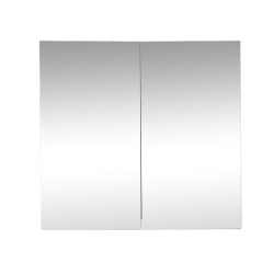  B-Way 80x75 cm armoire de salle de bain en stratifié avec miroir intégré, blanc (BWAY80CABW)