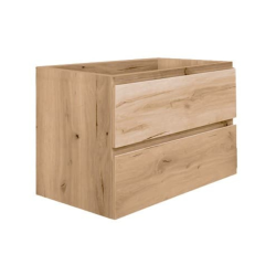  B-Way 79x50x45 cm meuble de salle de bain suspendu avec plaque de recouvrement, 2 tiroirs, chêne mat (BWAY280OAKDESK)