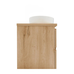 Meuble de salle de bain suspendu 120 cm avec plan de toilette, 4 tiroirs, chêne Halifax mat, SAT B-Way (BWAY2120OAKDESK)