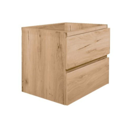  B-Way 59x50x45 cm meuble de salle de bain suspendu avec plaque de recouvrement, 2 tiroirs, chêne mat (BWAY260OAKDESK)