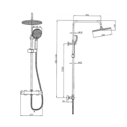 Pack Douche Complet – Paroi Walk-In 120x200 Chrome + Colonne SAT 3 Jets + Receveur Marbre Coulé Blanc 120x90 (SAT120C7PR129W)