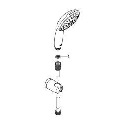 Vitalio Start 110 Set de douche avec support mural + Douchette 3 jets, chrome (G26769001)  Vitalio Start 110 Set de douche avec support mural + Douchette 3 jets, chrome (G26769001)