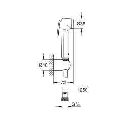  Vitalio Trigger Spray 30 Ensemble de Douche 1 jet avec support mural, Chrome (26175001)