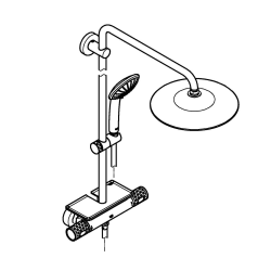 Vitalio System 260 Colonne de douche avec mitigeur thermostatique, Chrome (26403002)  Vitalio System 260 Colonne de douche avec mitigeur thermostatique, Chrome (26403002)