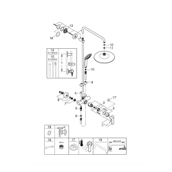 Vitalio Joy System 260 Colonne de douche avec mitigeur monocommande, Chrome (27684001)  Vitalio Joy System 260 Colonne de douche avec mitigeur monocommande, Chrome (27684001)
