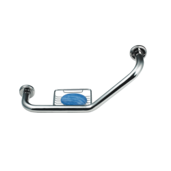 Nimco Poignée de baignoire murale Multi 42 cm forme coudée avec porte-savon, inox (MAD501ENRZ)