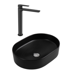 PixL 50x36,5x13,5 cm vasque à poser + Swiss Aqua Technologies Mood mitigeur lavabo XL + Ceramia PixL bonde (CEPX50BKMSAT285C) PixL 50x36,5x13,5 cm vasque à poser + Swiss Aqua Technologies Mood mitigeur lavabo XL + Ceramia PixL bonde (CEPX50BKMSAT285C)