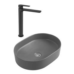 PixL 50x36,5x13,5 cm vasque à poser + Swiss Aqua Technologies Mood mitigeur lavabo XL + Ceramia PixL bonde (CEPX50GRMSAT285C) PixL 50x36,5x13,5 cm vasque à poser + Swiss Aqua Technologies Mood mitigeur lavabo XL + Ceramia PixL bonde (CEPX50GRMSAT285C)