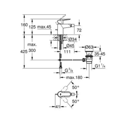  Start Edge mitigeur monocommande bidet 1/2", chrome (G23345000)