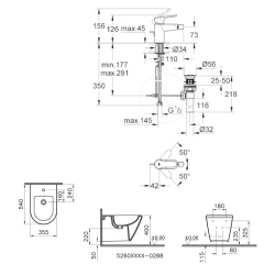 Vitra Integra bidet suspendu et trop-plein, 35,5x54 cm + Grohe Mitigeur monocommande 1/2" (7042-0288G23331000)  Vitra Integra bidet suspendu et trop-plein, 35,5x54 cm + Grohe Mitigeur monocommande 1/2" (7042-0288G23331000)