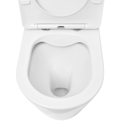  Brevis kit WC à poser sans bride en céramique + robinet eau froide S-Line Pro + tuyau de raccordement Siko (SATBRE34)