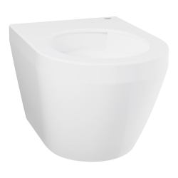  Euro Ceramic cuvette WC suspendu compact sans bride en céramique avec fixations invisibles, blanc (102486SH00)