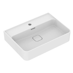 Strada II lavabo 600x430 mm 1 trou + Swiss Aqua Technologies Project mitigeur monocommande 1/2" Lavabo, chrome (T300001SATBSPRO2