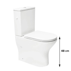 Brevis réservoir de chasse d'eau en céramique pour Combi WC SATBRE033RREXVPP (cuvette non fournie), blanc (SATBRE033RREXVPC)
