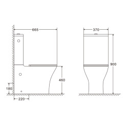 Brevis Combi WC à poser sans bride en céramique compatible PMR avec abattant SoftClose, blanc (SATBRE033RREXVPP)