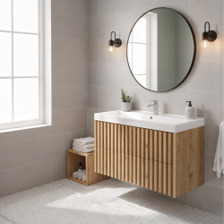 Meuble de salle de bain avec lavabo SAT Delano 100x56x46 cm chêne mat (DELANO100ZDUM)