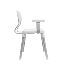  Siège de douche réglable, élégance et sécurité au quotidien, 71.1x50.5x48.7 cm, Blanc Mat (SATDSEDNASTMOB)