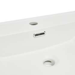 B-Way 120,5x46 cm meuble double vasque en céramique, 2 trous de robinetterie au milieu, trop-plein, noir mat (SATBW212046BKM)