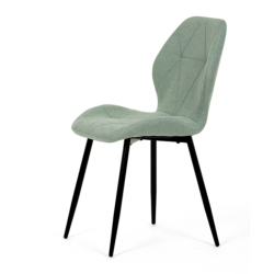 88x59x46 cm chaise de salle à manger design industriel en tissu vert, pieds en métal noir (CT285GRN2)