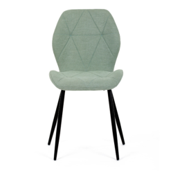 88x59x46 cm chaise de salle à manger design industriel en tissu vert, pieds en métal noir (CT285GRN2)