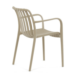 80x58x55 cm 4X chaises de salle à manger empilable, design industriel en plastique, marron cappucino (CTX7029CAP)