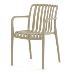 80x58x55 cm chaise de salle à manger empilable, design industriel en plastique, marron cappucino (CTX7029CAP)