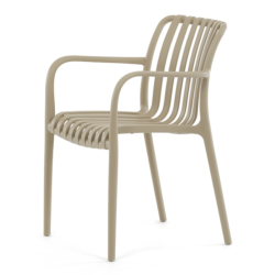 80x58x55 cm chaise de salle à manger empilable, design industriel en plastique, marron cappucino (CTX7029CAP)