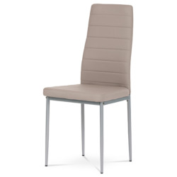 96x54x41 cm 4X chaises de salle à manger modernes en écocuir coloris truffe, pieds en métal gris (DCL377LAN)