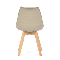Pack de 4 chaises de salle à manger scandinaves beige et bois Autronic (CTX7055WT)