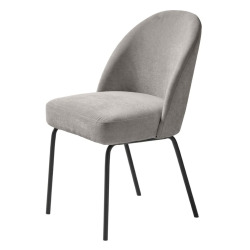2x chaises salle à manger velours gris Creston 84x57x49 cm pieds métal noir (34680001)