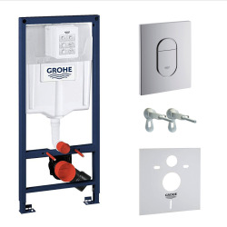 Rapid SL pack WC bâti-support + WC suspendu Ceramia PixL + abattant SoftClose + set d'isolation + plaque chrome (GRCEPXWT01-FR)