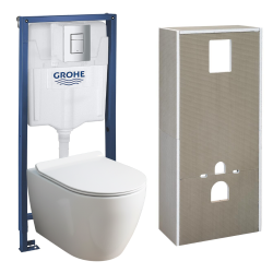 Solido + pack WC 4 en 1 + WC sans bride Ceramia PixL avec abattant SoftClose + plaque (GRCEPXWT04-FR)
