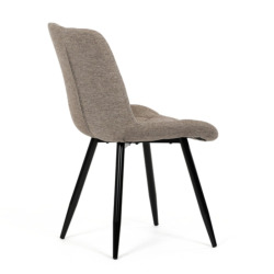 87x58x52 cm x4 chaises de salle à manger en tissu marron, design industriel, pieds en métal noir (CT382CRM2)