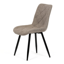 87x58x52 cm x4 chaises de salle à manger en tissu marron, design industriel, pieds en métal noir CT382CRM2)