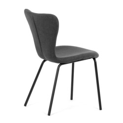 79x54x53 cm x2 chaises de salle à manger modernes en tissu gris, pieds en métal noir (CTS8010GREY2)