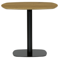 Table de salle à manger industrielle 80 x 80 cm décor chêne et métal noir Autronic (DTX7117OAK)