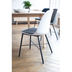 Pack de 2 chaises de salle à manger blanches et métal noir Unique Furniture (36611001)