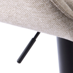 Nolan X2 tabourets de bar réglables, rembourrés en tissu beige, hauteur 73,5 cm, pieds en métal (50830000)