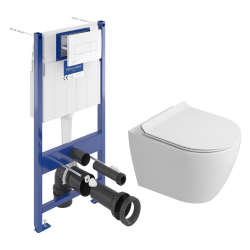 Pack WC bâti-support + WC sans bride Ceramia PixL avec abattant SoftClose + plaque noir (STCEPXWT01-FR)