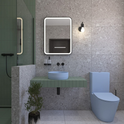 Infinitio WC à poser complet en céramique avec abattant SoftClose, vert mat (SATINF031VPSNLGEM)