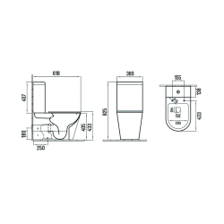  Infinitio WC à poser complet en céramique avec abattant SoftClose, noir mat (SATINF031VPSNBKM)