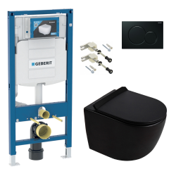 Duofix pack WC bâti-support 112 cm + WC suspendu sans bride Ceramia PixL avec abattant SoftClose + plaque (GEBCEPXBMT03-FR)