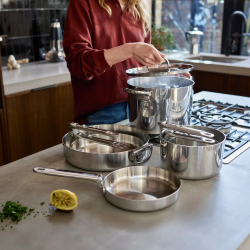 Space Steel batterie de cuisine de 6 Pièces en acier inoxydable, gris (1000033)