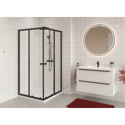 Swiss Aqua Technologies SAT PROJECT Douche 90x90cm coulissante avec profilé noir mat (SATPROMUQ90CT)