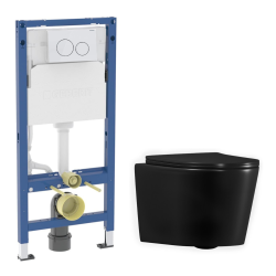 Duofix pack WC bâti-support + WC suspendu sans bride Ceramia avec abattant SoftClose + plaque (GEBCE14BMT01-FR)