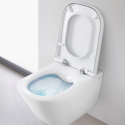 Pack WC bâti-support autoportant + WC suspendu sans bride avec abattant SoftClose + plaque blanche (STROGAWR01-U)