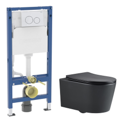 Duofix pack WC bâti-support + WC suspendu sans bride Swiss Aqua Technologies avec abattant SoftClose + plaque (GEBSTBRBMR01-FR)