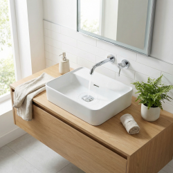 Strada II Lavabo 500 x 430 x 180 mm, sans trou de robinetterie, avec trop plein, blanc brillant (E239801)