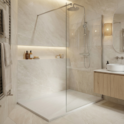  PixL 120x80 cm receveur de douche rectangulaire à poser BMC avec surface effet pierre, blanc (CERAPX12080W)